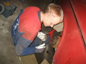 Martin is fixing the suspension.