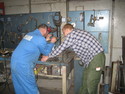 Micke and Martin are adding an extra wheel to the wood hacker.