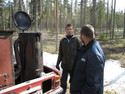Fuelling in the woods.