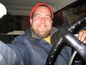 Micke in the drivers seat.