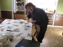 Anita making food for us.