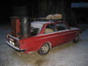 The car just before starting up and travelling to the Swedish car inspection company.