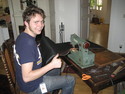 Johan makes the filter bag.