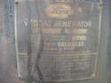 The manufacturing plate on the generator.